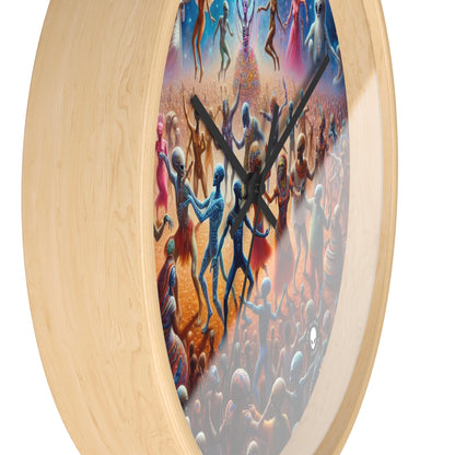 "Interstellar Rave: Embracing Cosmic Unity" - The Alien Wall Clock