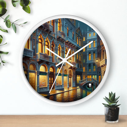 "Venetian Night: A Luminous Street Scene" - The Alien Wall Clock Venetian School