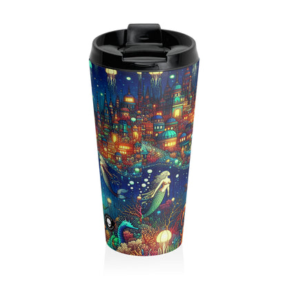 "Glowing Jellyfish City: A Whimsical Underwater World" - The Alien Stainless Steel Travel Mug