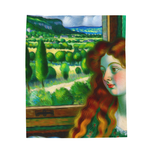 "French Countryside Escape" - The Alien Velveteen Plush Blanket Post-Impressionism Style