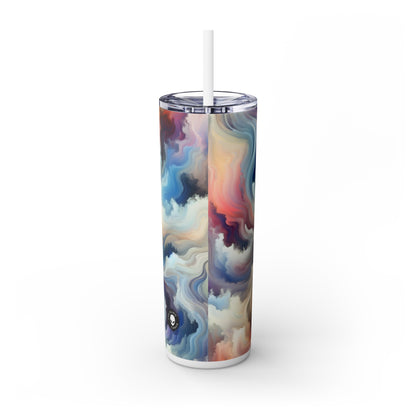 « Harmonie dans la nature : une abstraction lyrique » - The Alien Maars® Skinny Tumbler avec paille 20oz Abstraction lyrique