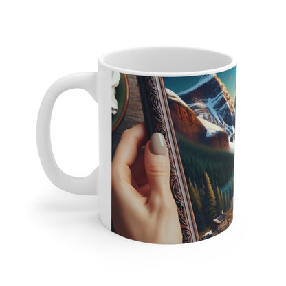 "The Mosaic Portrait: Unveiling Photorealism Through Fragmented Beauty" - The Alien Ceramic Mug 11oz Photorealism