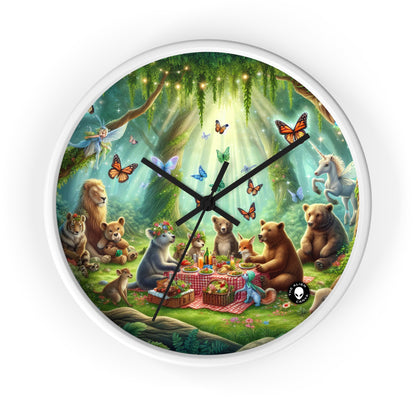 "Enchanted Forest Picnic" - The Alien Wall Clock