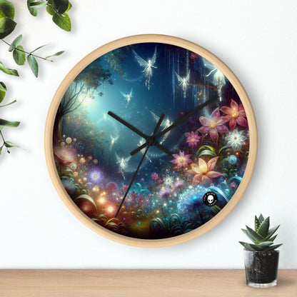 "Enchanted Moonlit Flower Forest" - The Alien Wall Clock