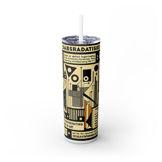 "Dadaist Dreamscape: A Surreal Digital Collage Ensemble" - The Alien Maars® Skinny Tumbler with Straw 20oz Dadaism