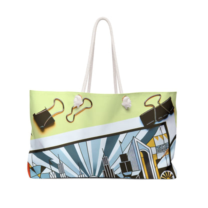 "Constructive City: A Vibrant Celebration of Urban Progress" - The Alien Weekender Bag Constructivism