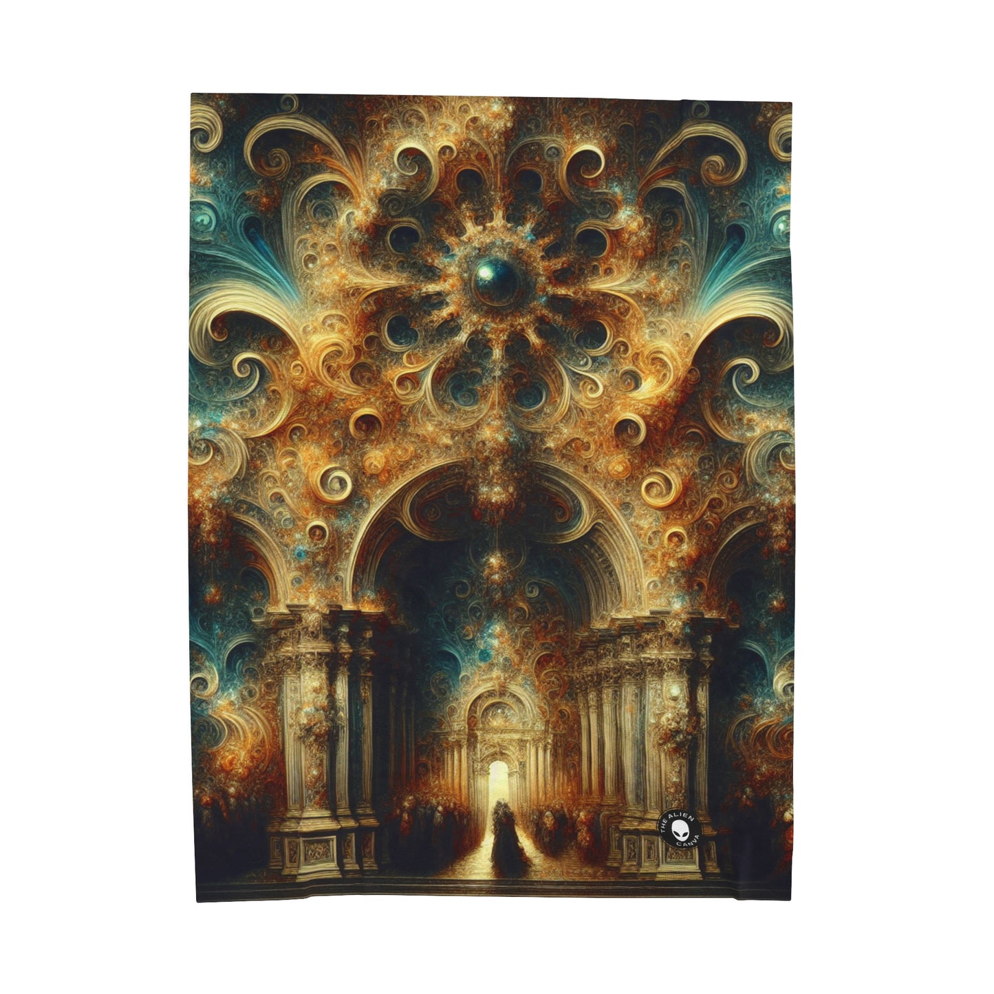 "Opulent Feasting: A Baroque Banquet" - The Alien Velveteen Plush Blanket Baroque