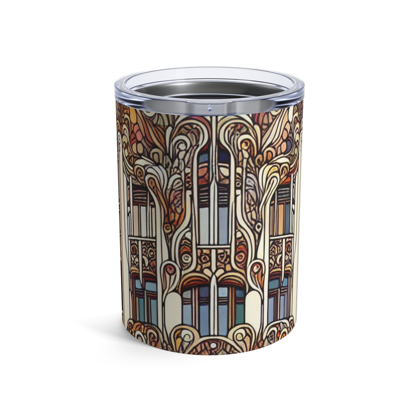 "Estaciones encantadas: Ilustración del bosque Art Nouveau" - The Alien Tumbler 10oz Art Nouveau