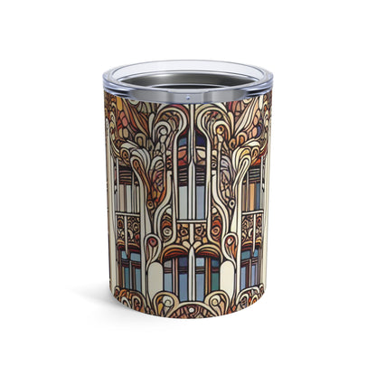 "Enchanted Seasons: Art Nouveau Forest Illustration" - The Alien Tumbler 10oz Art Nouveau