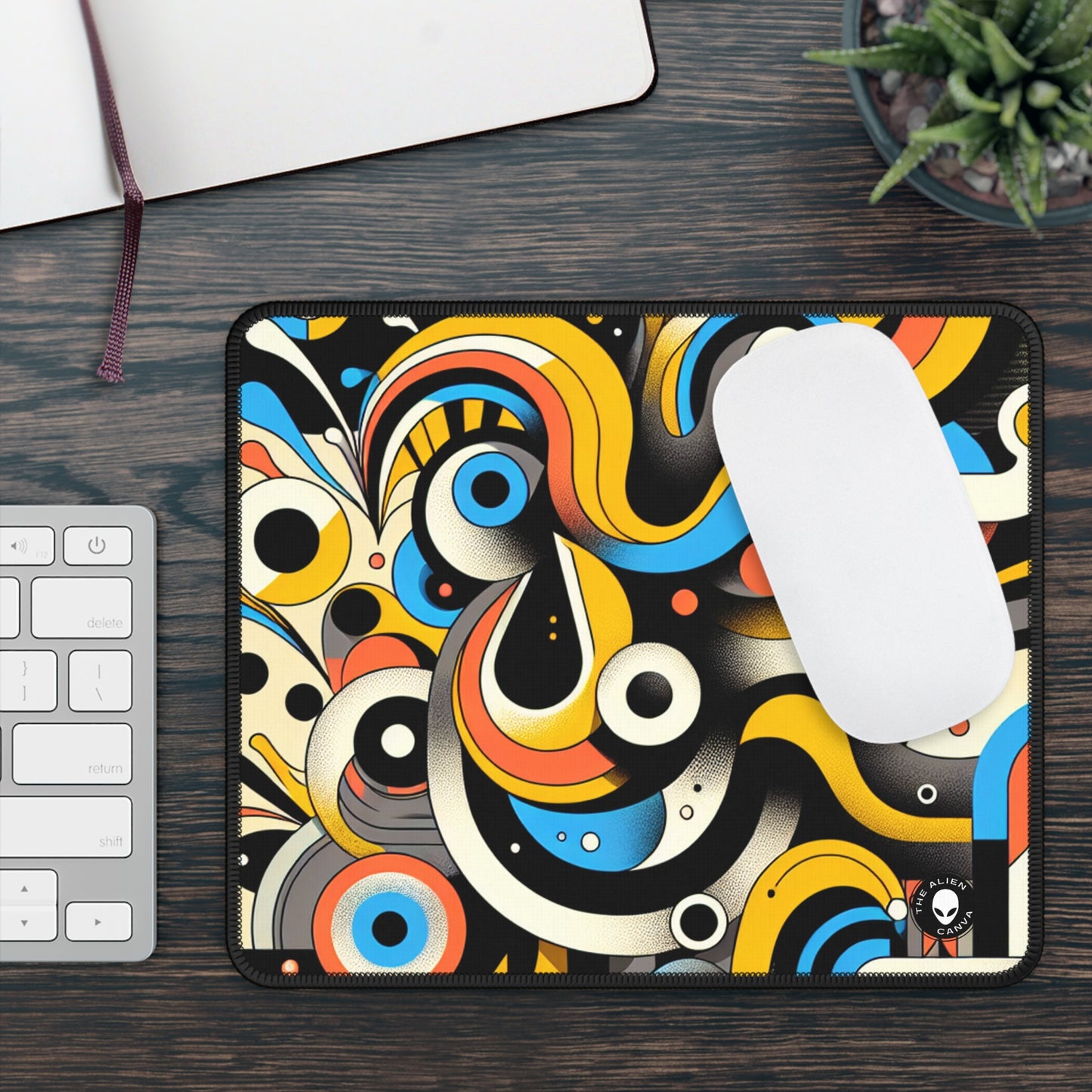 "Dada Fusion: A Whimsical Chaos of Everyday Objects" - The Alien Gaming Mouse Pad Neo-Dada