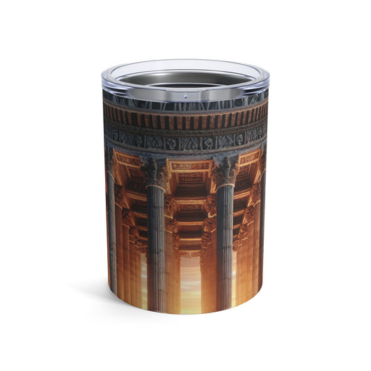 "Warm Glow of the Grecian Temple" - The Alien Tumbler 10oz Neoclassicism Style
