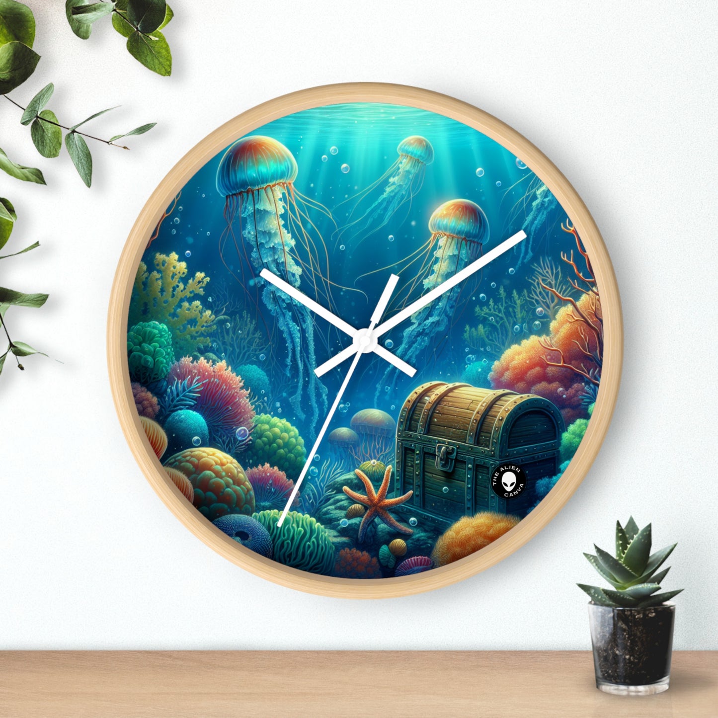 "Beneath the Waves: A Hidden Treasure" - The Alien Wall Clock