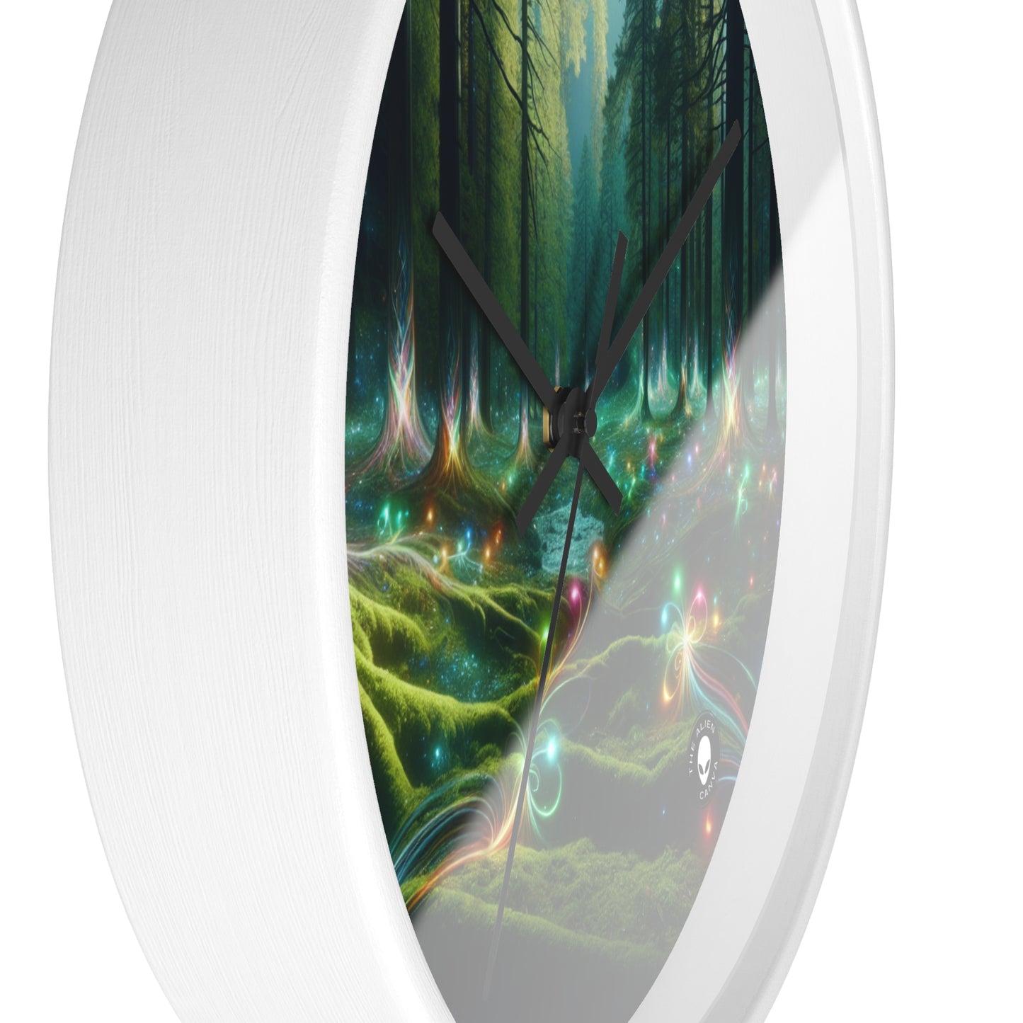 - Crystal-Enchanted Forest: A Tapestry of Light - The Alien Wall Clock