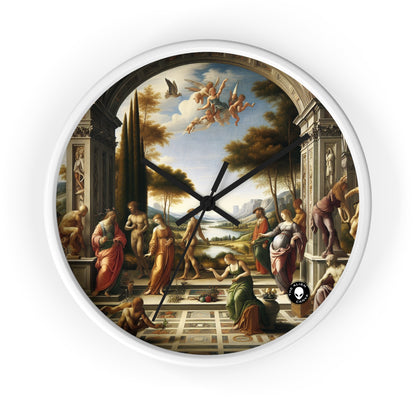 "Une ville renaissance : alliant élégance classique et énergie urbaine moderne" - L'horloge murale Alien Renaissance Art