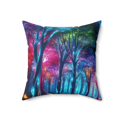 "Crystal Glow: The Enchanted Forest"- The Alien Spun Polyester Square Pillow