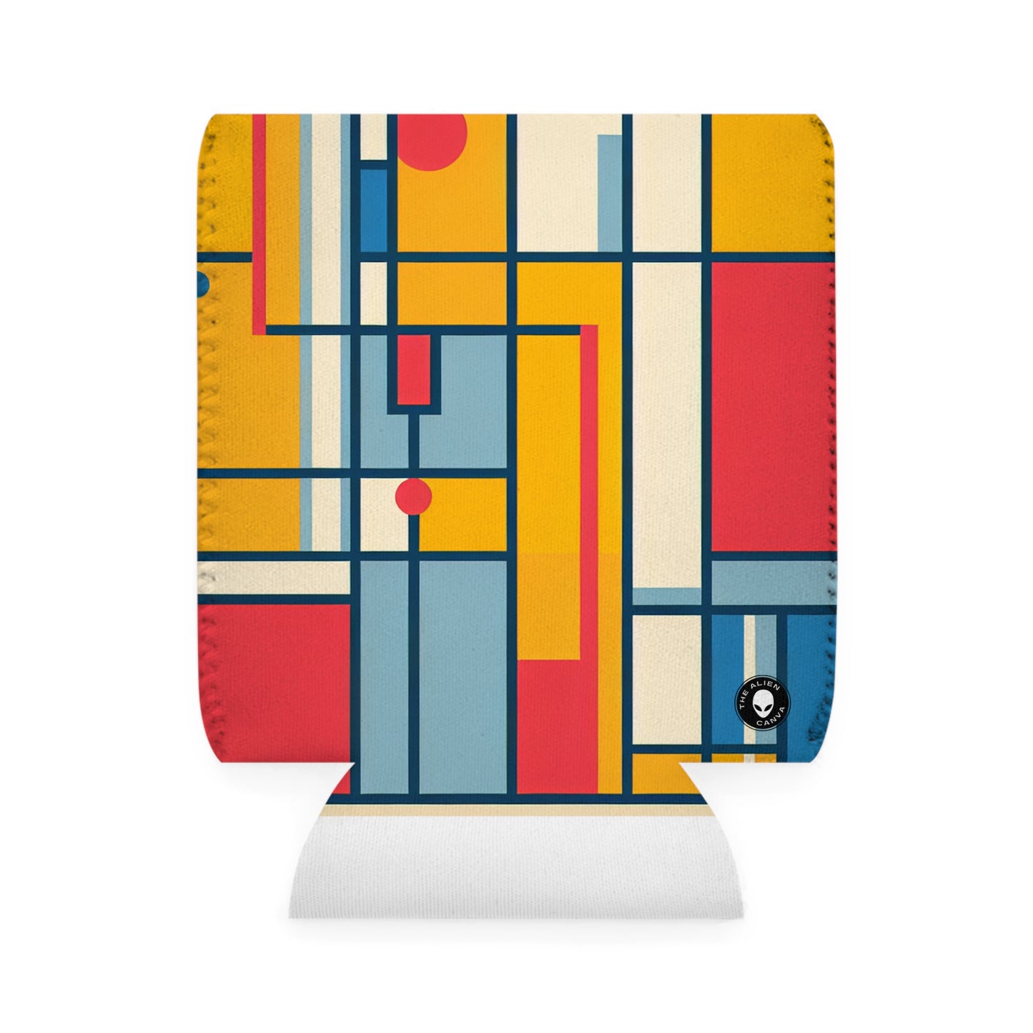 "De Stijl Grid : une composition de couleurs minimaliste" - The Alien Can Cooler Sleeve De Stijl