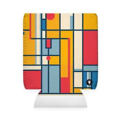 "De Stijl Grid : une composition de couleurs minimaliste" - The Alien Can Cooler Sleeve De Stijl