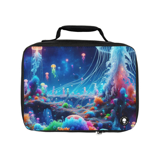 "Neon Jellyfish Fantasia: A Surreal Underwater Odyssey"- The Alien Lunch Bag