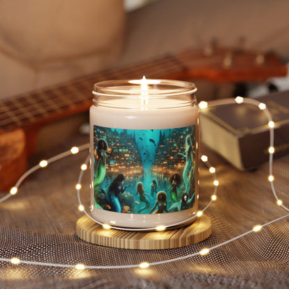 "Glimmering Depths: The Enchanted Underwater City" - The Alien Scented Soy Candle 9oz