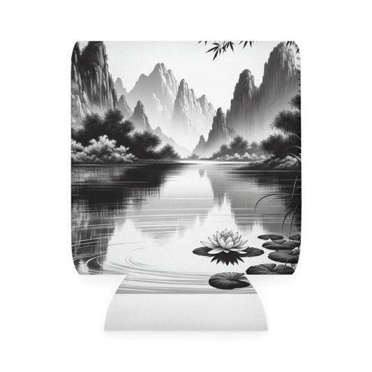 "Pristine Splendor" - Pintura de tinta Zen con funda para refrigerador de latas alienígenas