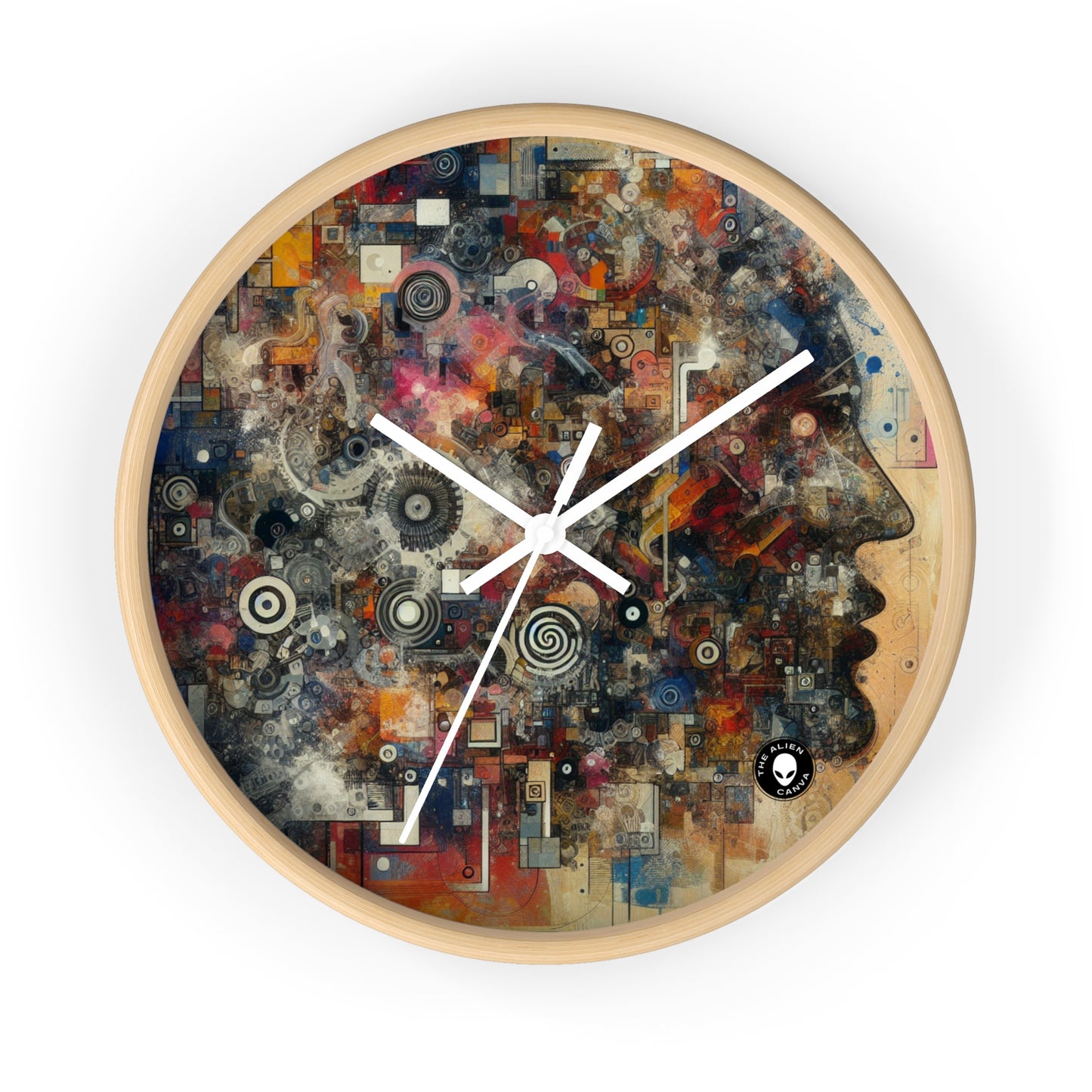 "Collage du chaos : une exploration néo-dada" - L'horloge murale extraterrestre Neo-Dada