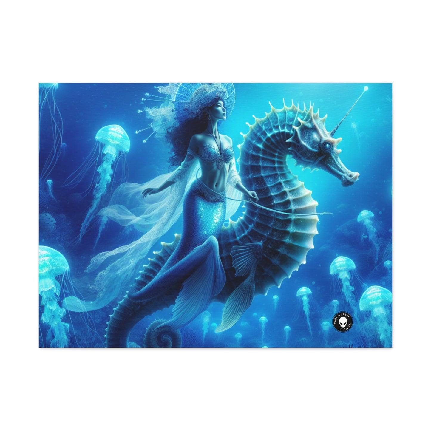 "Magia de sirena: viaje con el caballito de mar gigante" - The Alien Canva