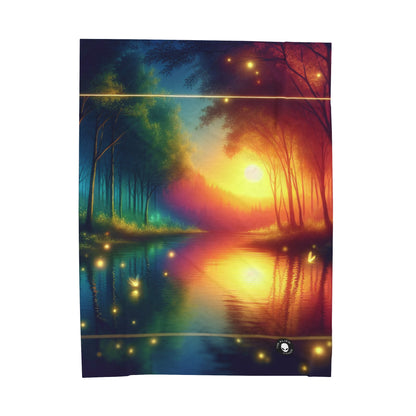 "Dusk Enchantment: A Magical Forest Scene" - The Alien Velveteen Plush Blanket