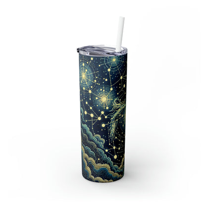 "Dotting the Heavens" - The Alien Maars® Skinny Tumbler with Straw 20oz Pointillism Style