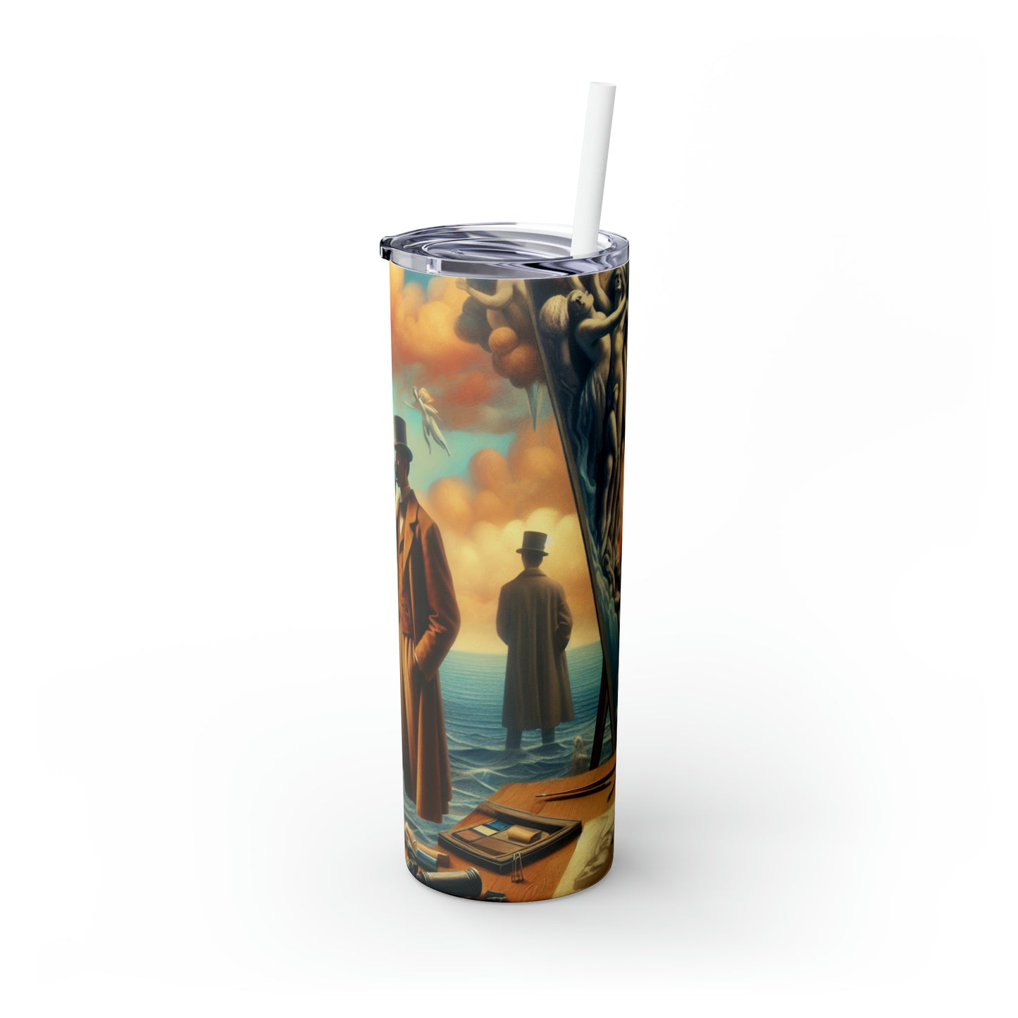 Rêves fantaisistes : Défier la gravité dans les abysses célestes - The Alien Maars® Skinny Tumbler avec paille 20oz Surréalisme