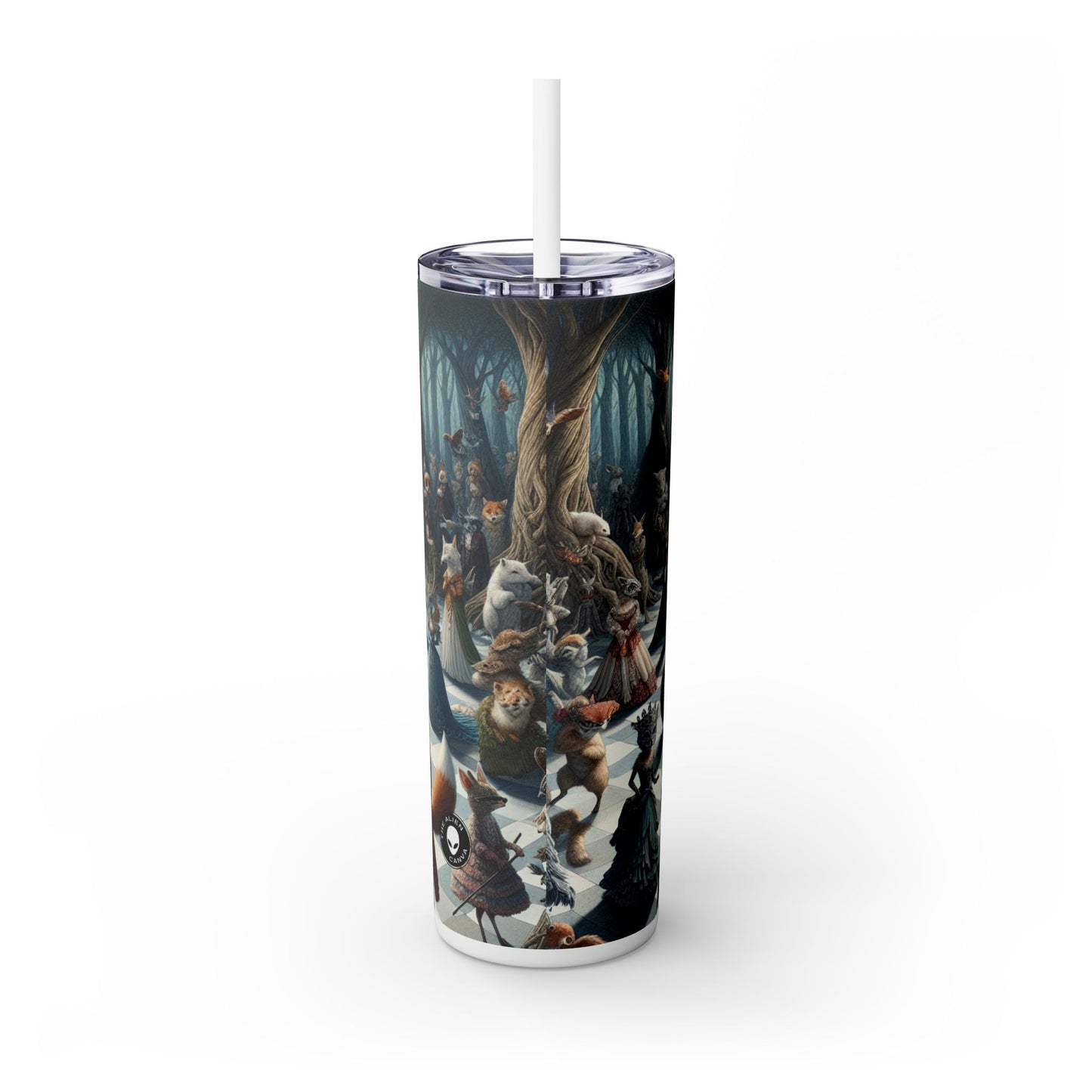 "Criaturas fantásticas: Mascarada encantada" - Vaso delgado con pajita de 20 oz de Alien Maars®