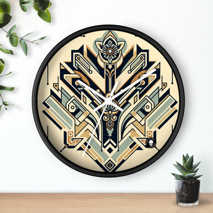 "Noches glamorosas: un paisaje urbano Art Déco" - El reloj de pared alienígena Art Déco