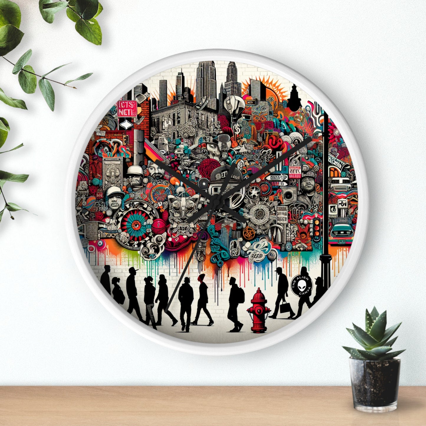 "Fantasy Fusion: A Vibrant Mural of Mythical Creatures" - The Alien Wall Clock Street Art