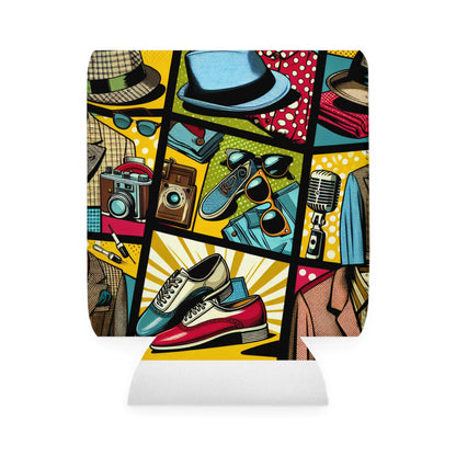 "Pop Art Apparel: A Collage of Vintage Style" - The Alien Can Cooler Sleeve pop art Style