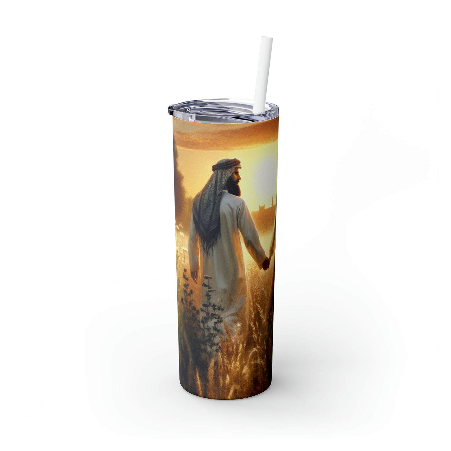 "Sweet Summer Sunset" - The Alien Maars® Skinny Tumbler with Straw 20oz Romanticism Style