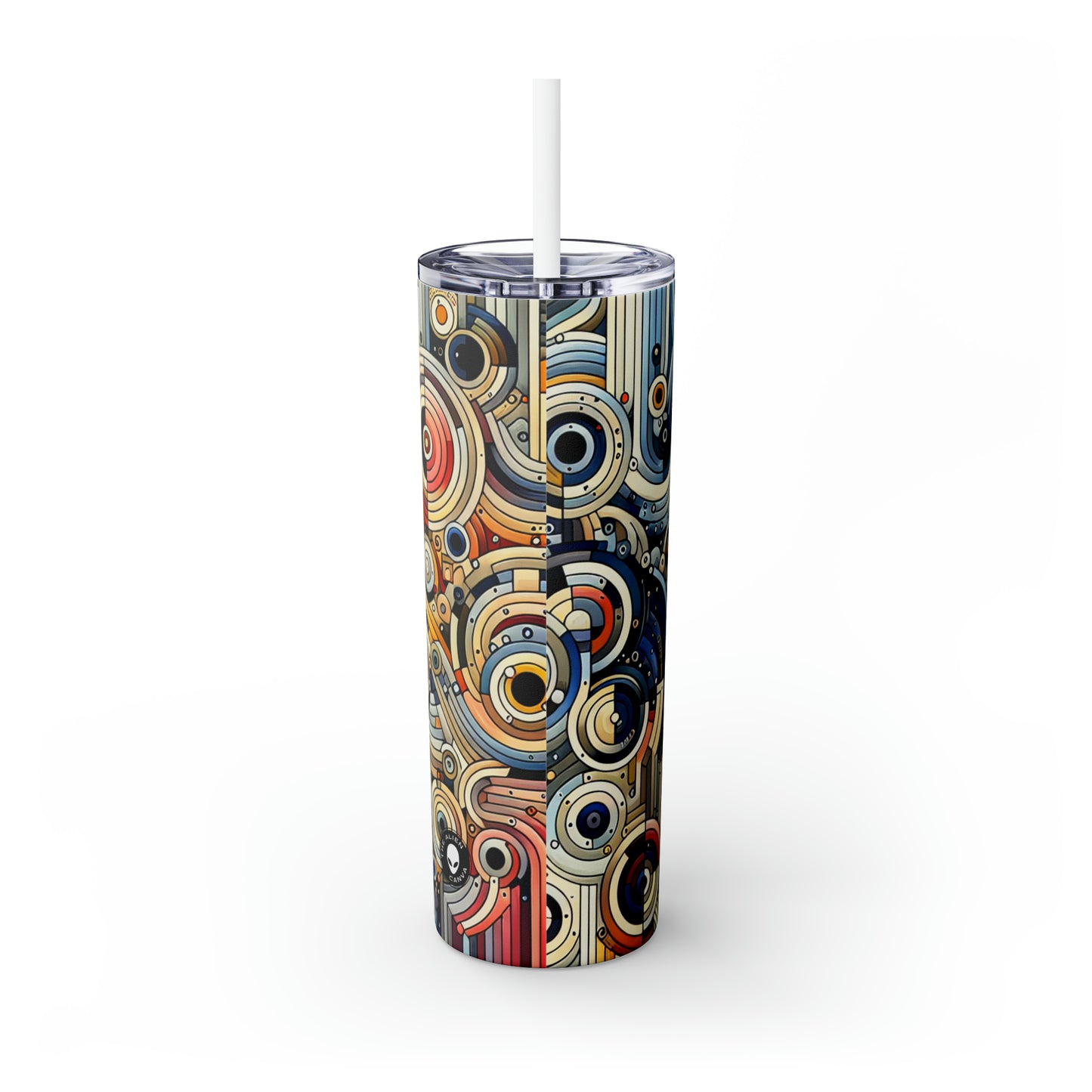 "Colors and Shapes: A Geometric Animation" - The Alien Maars® Skinny Tumbler with Straw 20oz Video Art