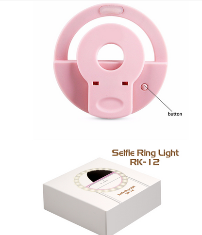 Luz de relleno para teléfono móvil, modelo de carga USB rk12, temporizador automático para teléfono móvil, luz de relleno de belleza