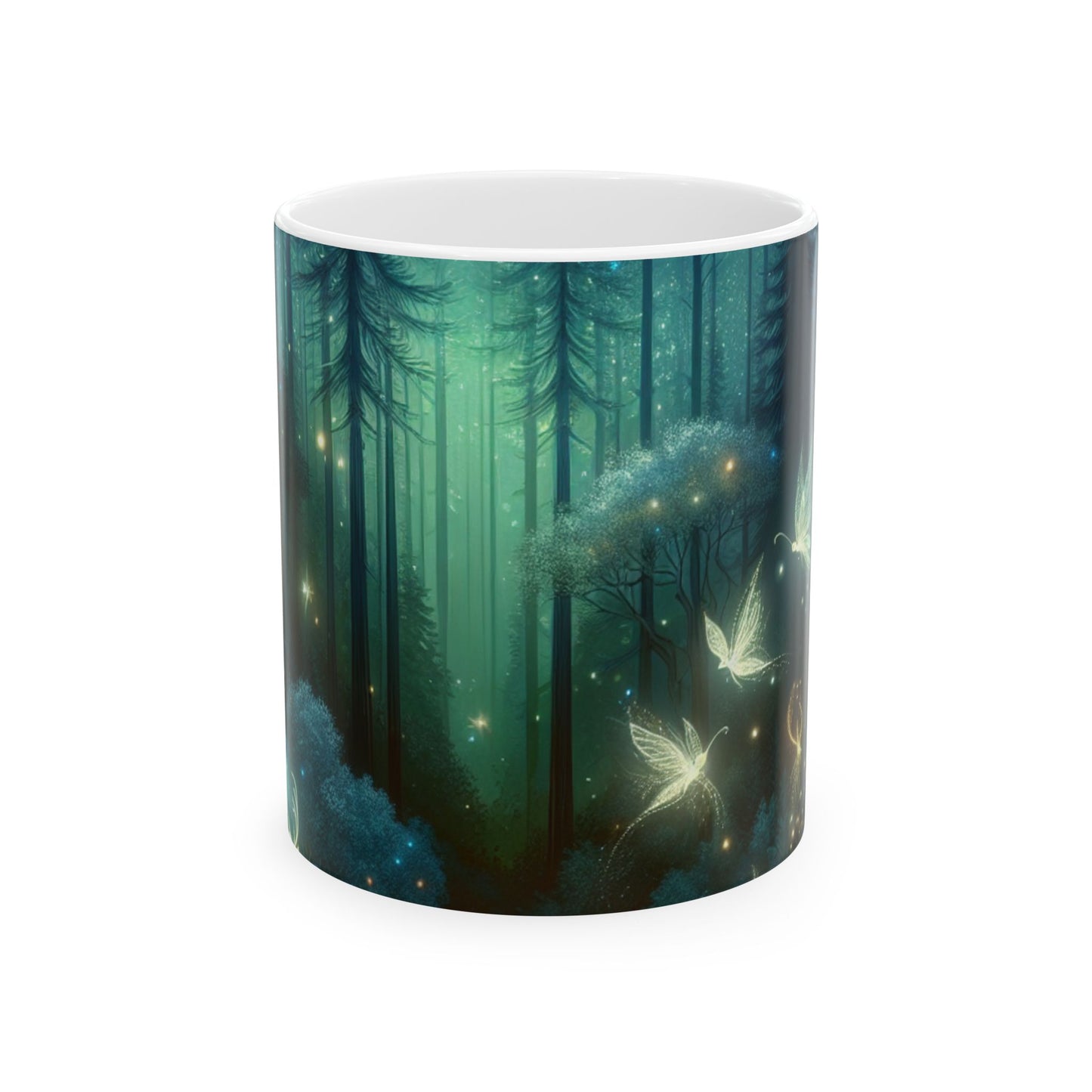 « Nuit enchantée dans les bois chuchotés » – Tasse en céramique Alien 11 oz