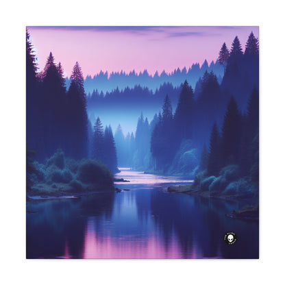 "Twilight Tranquility : Réflexions sur la rivière forestière" - The Alien Canva