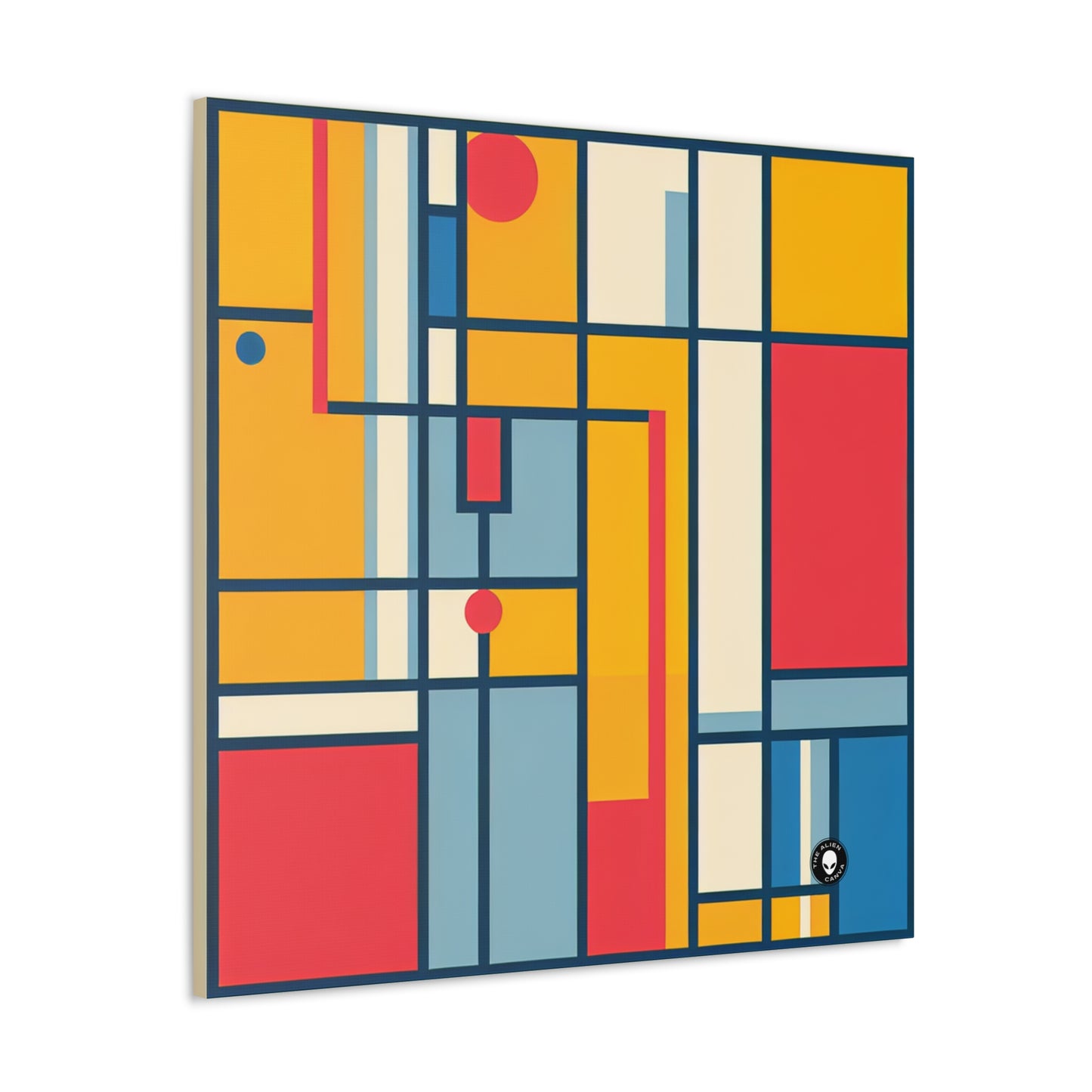 "De Stijl Grid: una composición de color minimalista" - The Alien Canva De Stijl