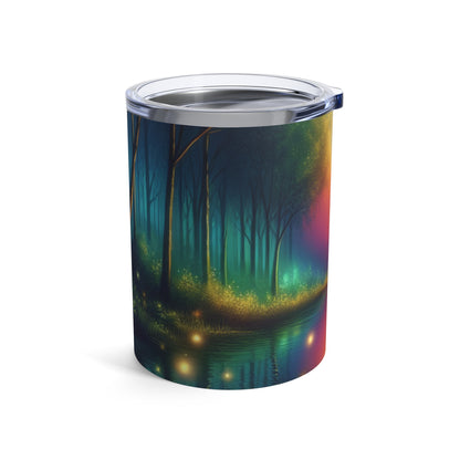 "Encantamiento del anochecer: una escena de bosque mágico" - Vaso Alien de 10 oz