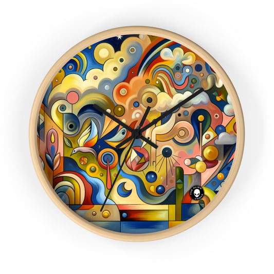 "Tiny Town in a Fishbowl" - The Alien Wall Clock Naïve Surrealism