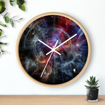 "Nature's Neon Metropolis: A Surreal Fusion of Technology and Greenery" - The Alien Wall Clock Digital Art