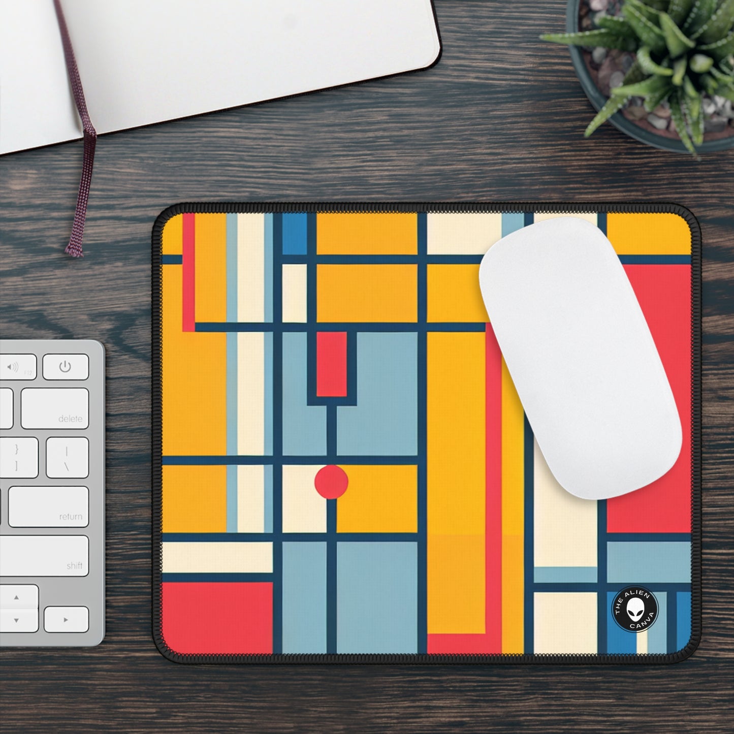 "De Stijl Grid: una composición de color minimalista" - The Alien Gaming Mouse Pad De Stijl