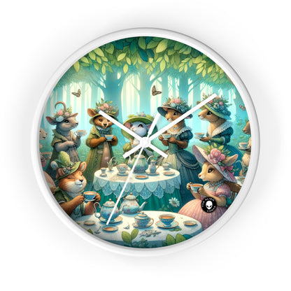 "Fancy Hats and Teacups: A Woodland Tea Party" - The Alien Wall Clock