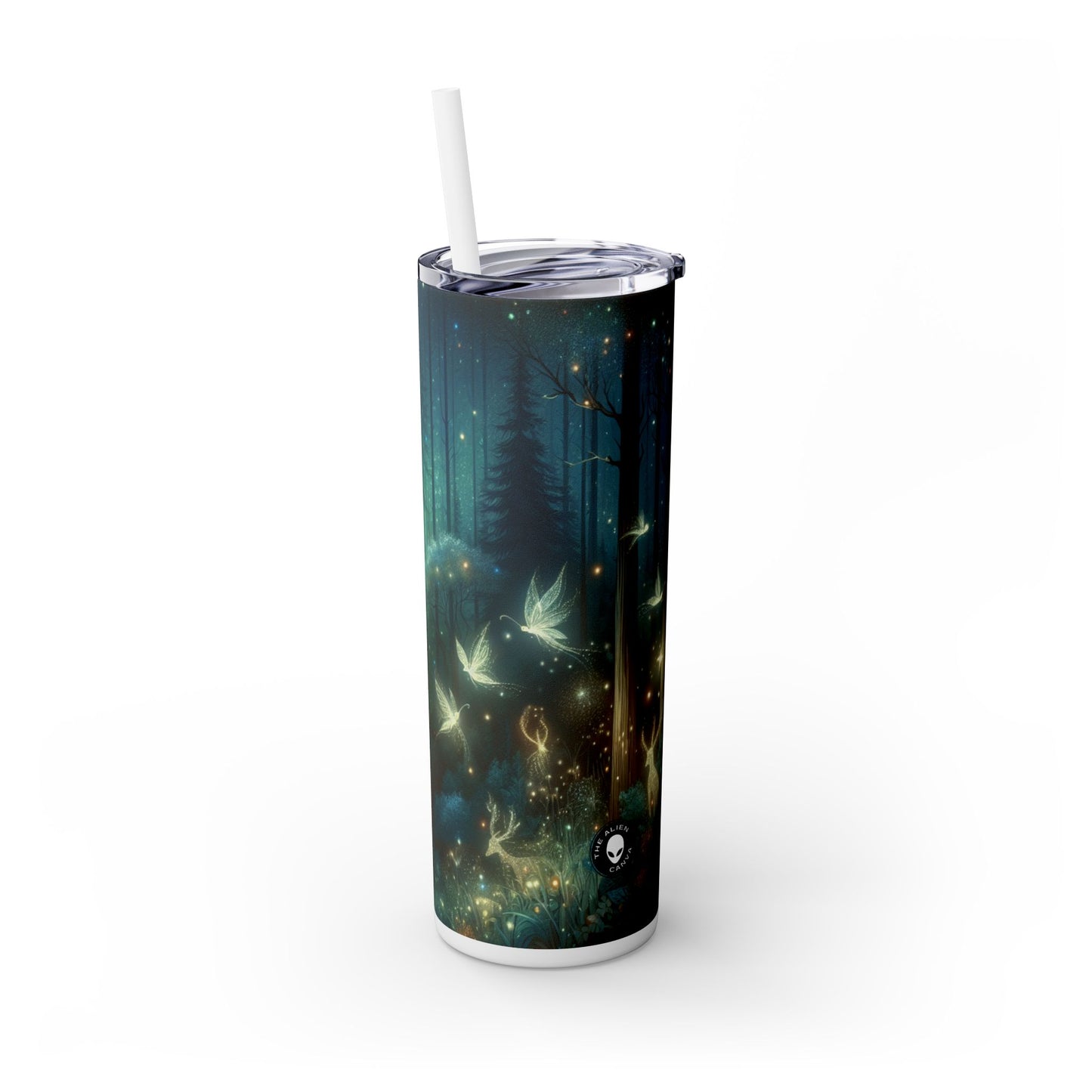 "Enchanted Night in the Whispering Woods" - The Alien Maars® Skinny Tumbler with Straw 20oz