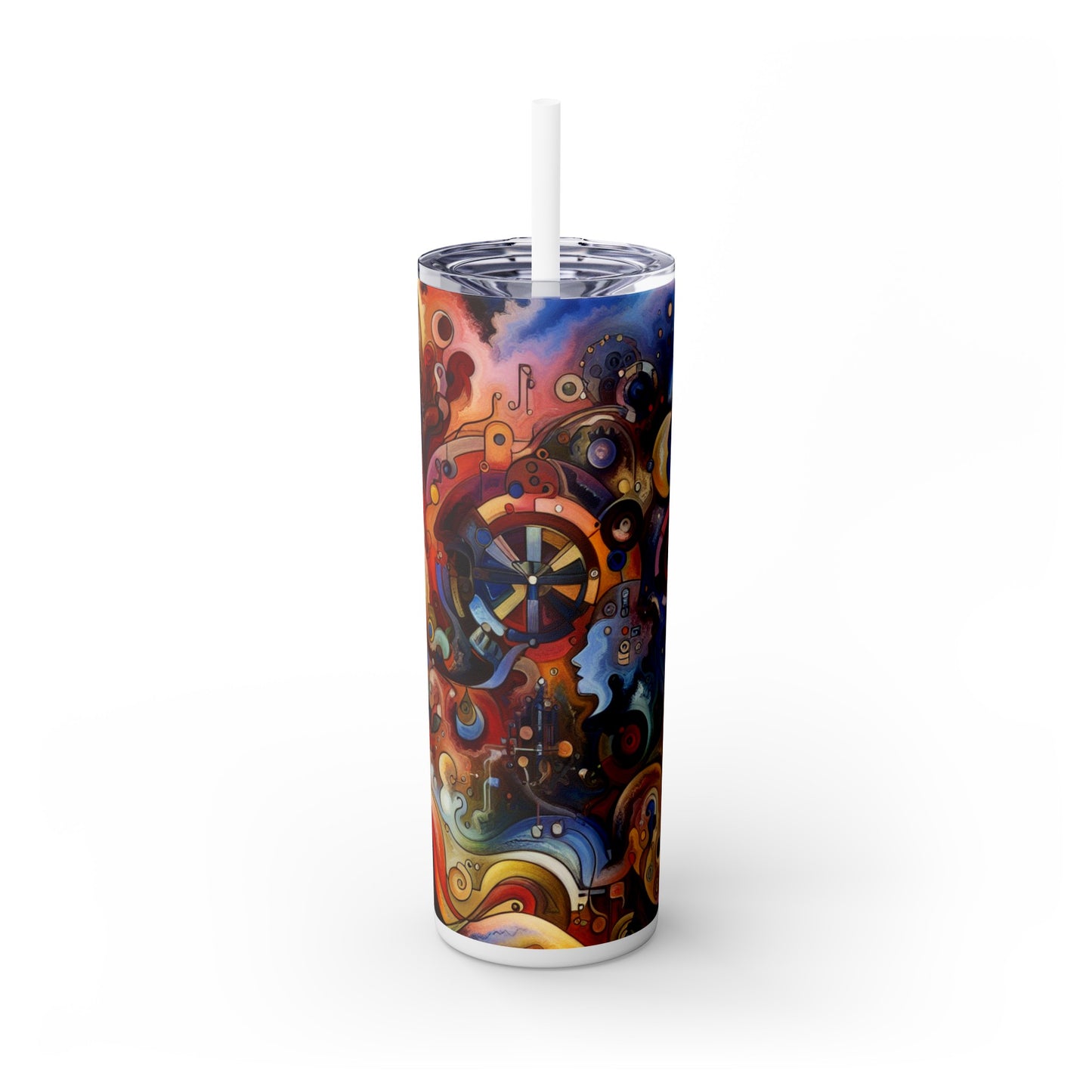 "Eternal Bloom and Fleeting Time" - The Alien Maars® Skinny Tumbler avec paille 20oz Symbolisme