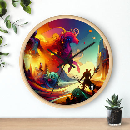 "Crossovers Clash: The Ultimate Battle of Dimensions" - The Alien Wall Clock Video Game Art