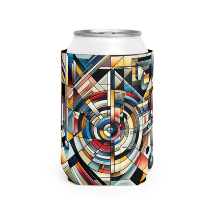 "City Lights: Geometric Nightfall" - The Alien Can Cooler Sleeve Geometric Abstraction