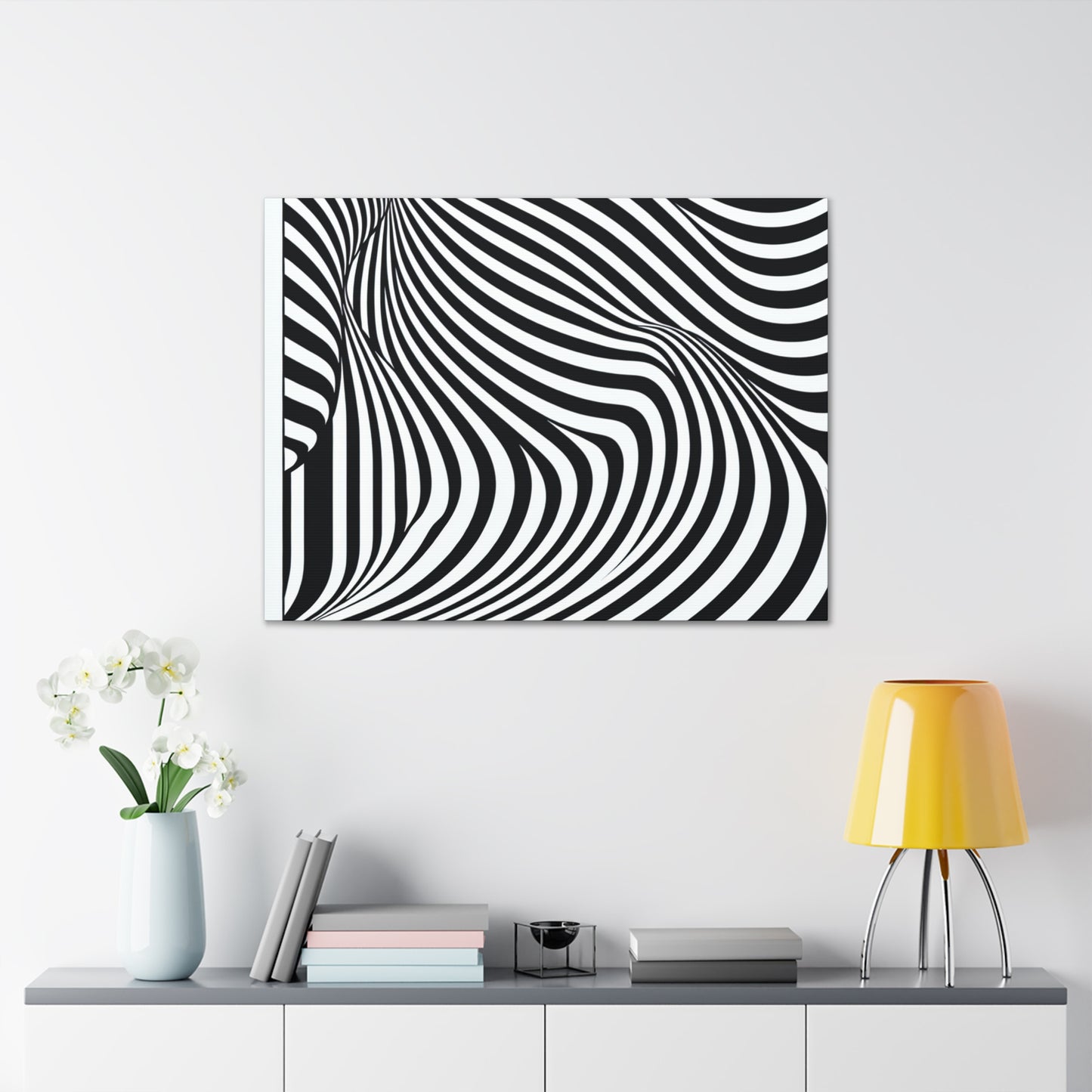 "Optical Illusion Wave" - The Alien Canva Op Art Style