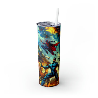 "Marvelous Mission: Save the World!" - The Alien Maars® Skinny Tumbler with Straw 20oz